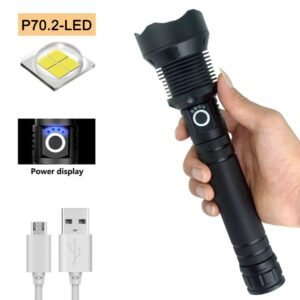 LED Strong Light Aluminum Alloy USB Rechargeable Outdoor Flashlight