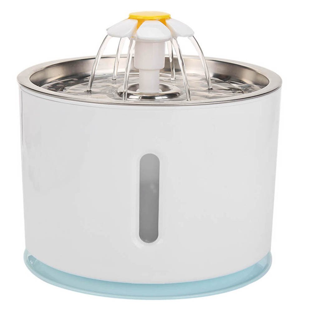 Stainless Steel Dish Pet Water Dispenser LED Light Water Shortage Self-power Off USB Socket (with Adapter) - Image 4