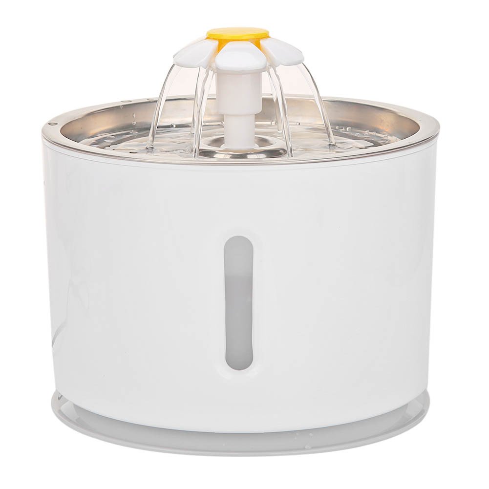 Stainless Steel Dish Pet Water Dispenser LED Light Water Shortage Self-power Off USB Socket (with Adapter) - Image 3