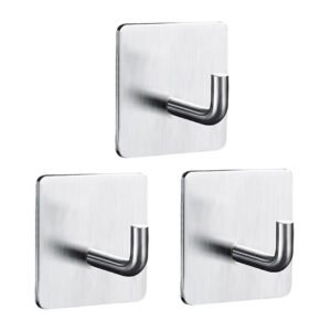 Adhesive Hooks Heavy Duty Stick on Wall Door Cabinet Stainless Steel Towel Coat Clothes Hooks Self Adhesive Holders for Hanging Kitchen Bathroom Home