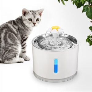 Pet Cat And Dog Water Purifier Pet Automatic Window Drinking Fountain Water Feeder Pet Stainless Steel LED Drinking Fountain