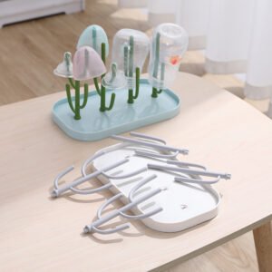 Baby Cactus Bottle Drying Rack Multi-functional Baby Bottle Water Cup Drain Rack Detachable Bottle Rack