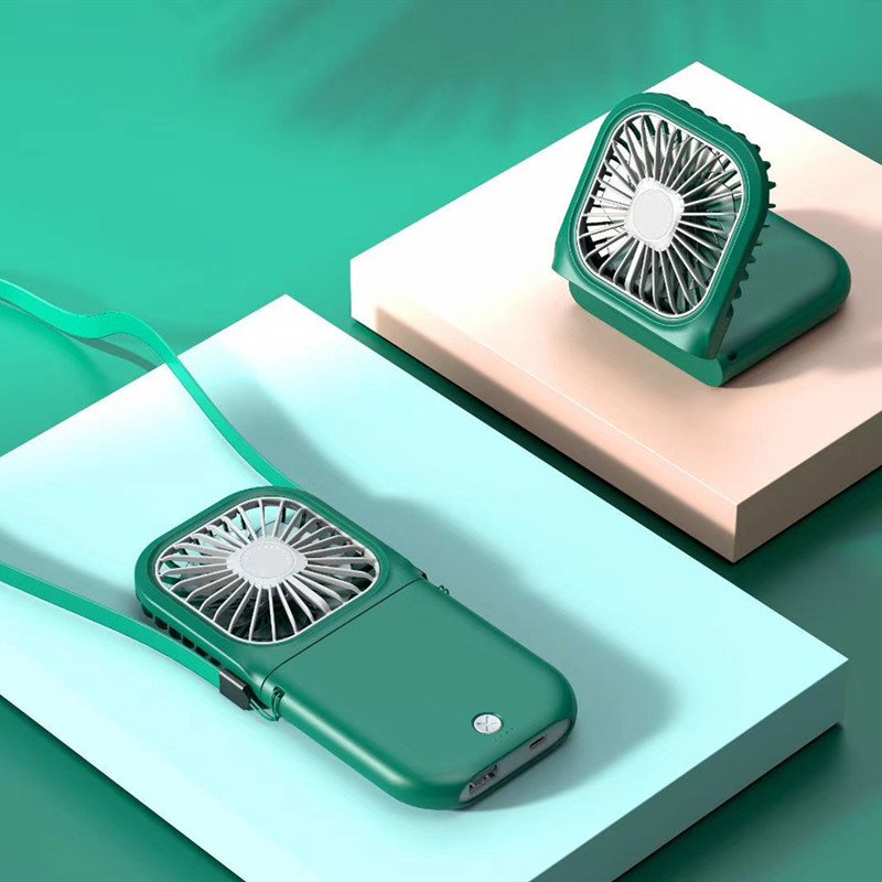 New Handheld Fan Charging Treasure Folding Hanging Neck Pocket Electric Fan Portable Mini Fan - Image 5
