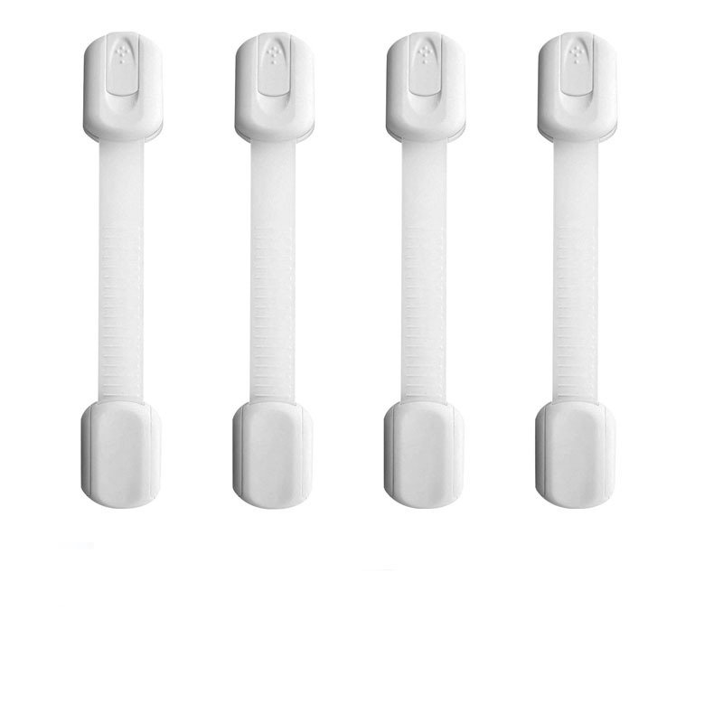 Child Safety Strap Locks (4 Pack) for Fridge, Cabinets, Drawers, Dishwasher, Toilet, 3M Adhesive No Drilling - Jool Baby - Image 6