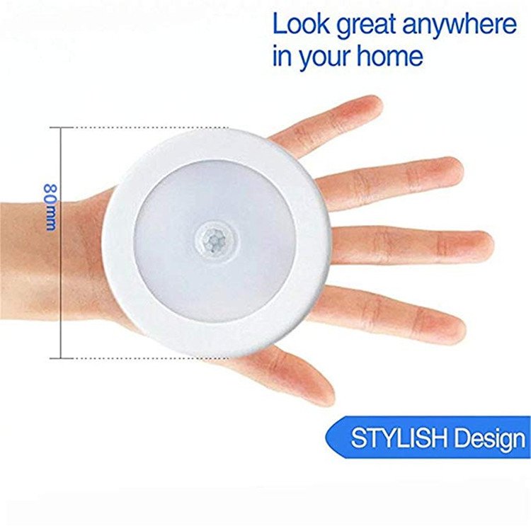 Round Sensor Light Smart Night Light LED Sensor Light Human Body Infrared Sensor Light LED Cabinet Light Wardrobe Light - Image 3