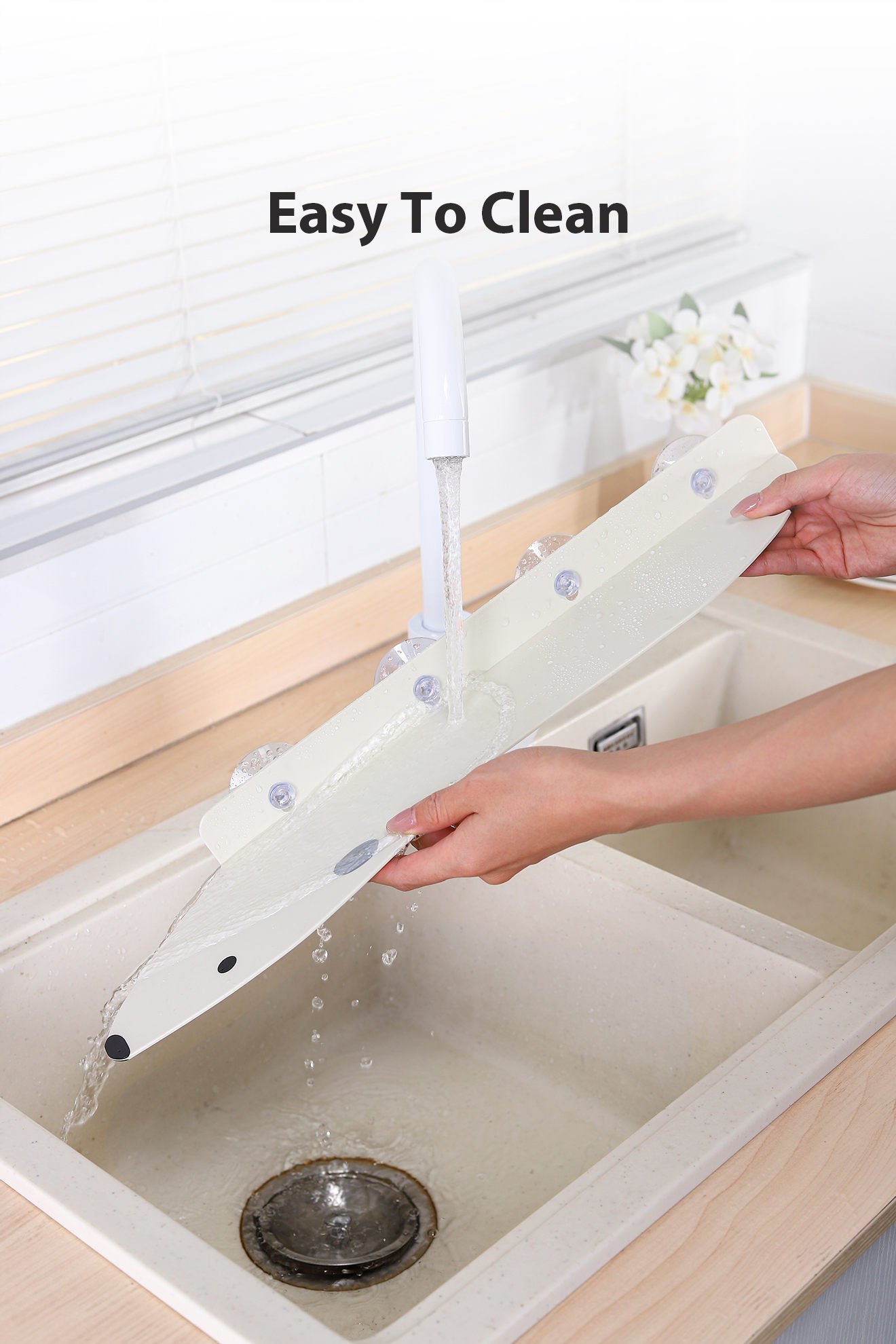 1pc Cute Bear Shaped Water Baffle - Kitchen Splash Proof Pool Baffle, Sink Splash Guard For Kitchen Bathroom, Upgraded Design Dish Washing Baffle Board, Kitchen Utensils, Sink Guard, Sink Divider, Water Splash Guard, Sink Shield, Cute Kitchen Accessories - Image 4