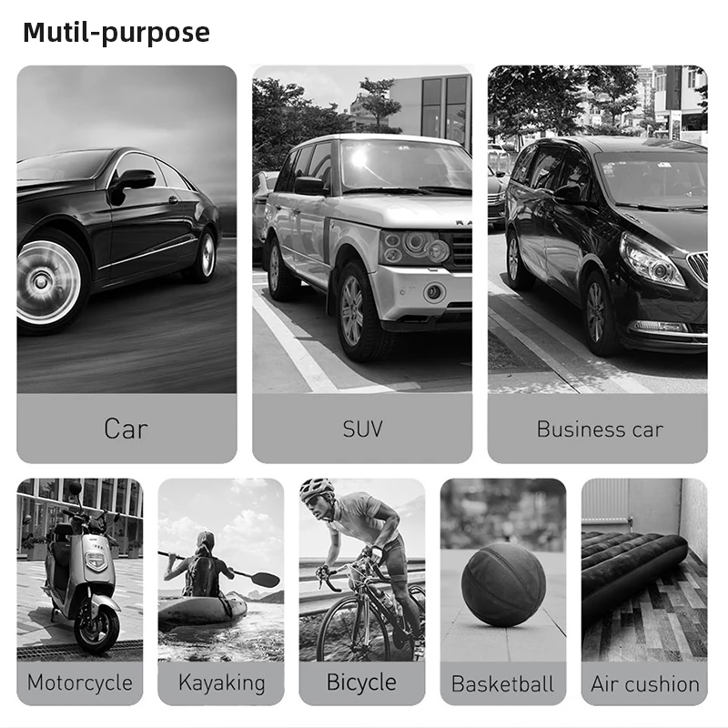 Baseus Portable Inflator Pump Car Air Compressor Smart Digital Tire Pressure Detection Auto Tire Pump For Car Bike Motorcycle - Inflatable Pump - Image 4