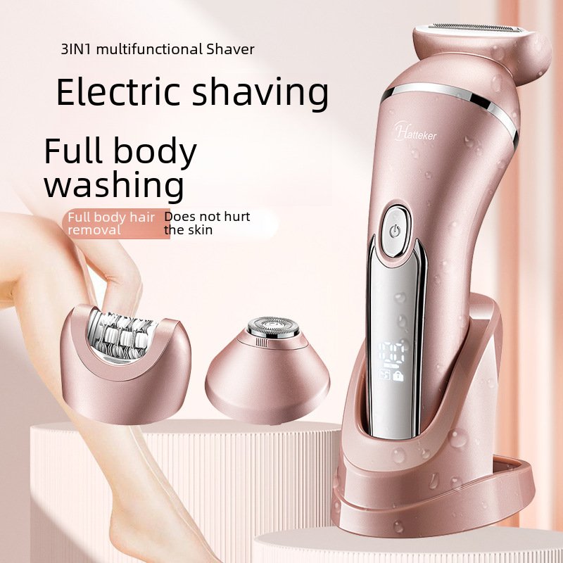 Women's Multi-function Electric Shaver Household Three-head Replacement Hair Remover Full Body Washing Whole Body Hair Scraper