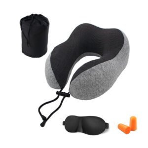 Amazon Explosive Cationic U-shaped Pillow Memory Foam Magnetic Cloth Neck Pillow Travel Neck Airplane Pillow U-shaped Pillow